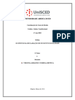 Justica Constitucional - Os Efeitos Da Declaracao de Incostitucionalidade