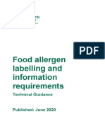 Fsa Food Allergen Labelling and Information Requirements Technical Guidance 0