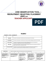 Annex J - COT RSP Rubric