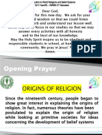 Origins of Religions IWRBS