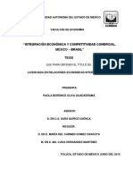 "Integración Económica Y Competitividad Comercial, México - Brasil" Tesis