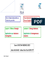 PDF - 2023 XCHI564 EMINES 4 Bilans ENERGIE Réacteurs Homogènes Hydro Idéale Optim Thermique Thermo (Mode de Compatibilité)