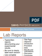 Formal Lab Report Format