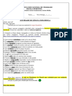 Atividade de Espanhol 7º Anos 21 Semana