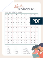 Cream Illustrative Family Members Word Search