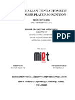 MAJOR PROJECT SYNOPSIS E CHALLAN Using Automatic Number Plate Detection