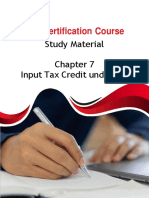 Chapter 7 Input Tax Credit Under GST