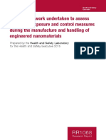 RR1068 - Summary of Work Undertaken To Assess Workplace Exposure and Control Measures During The Manufacture and Handling of Engineered Nanomaterials