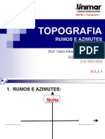 Calcular o Ângulo Formado Por Uma Cobertura Com A Horizontal. Rumos e Azimutes