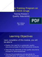 World Bank Training Program On HIV/AIDS Drugs: Quality Assurance