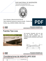 Clase Diseño Puentes Concreto Armado Losa 2023-1