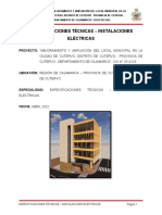 Especificaciones Tecnicas - Eléctricas - Cutervo