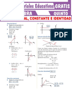 16 Función Lineal Constante e Identidad para Quinto Grado de Secundaria