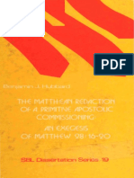 The Matthean Redaction of A Primitive Apostolic Commissioning. An Exegesis of Matthew 2816-20 (Benjamin J. Hubbard) (Z-Library)