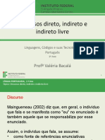 Discursos Direto, Indireto e Indireto Livre