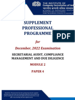 Supplement Professional Programme: For December, 2022 Examination