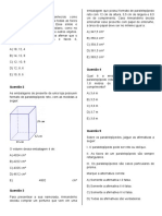 Exercícios Sobre Paralelepípedo