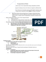 Transportation in Plants - NOTES and NB Questions