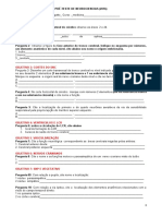 Prova de Neuroanatomia - Pre Teste - 2016 - Mestrado