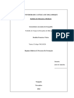 Universidade Católica de Moçambique: Trabalho de Campo Da Disciplina de Hidrogeografia