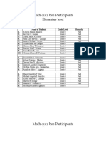 Math Quiz Bee Participants