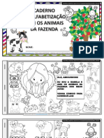 Caderno de Alfabetização Animais Fazenda