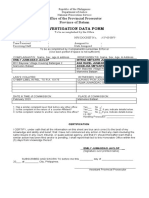 Investigation Data Form Masusi