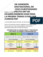 Temario de Admisión Universidad Nacional de Trujillo 2023 Cuestionario Del Prospecto Unt de Examen Ingreso Guía para La Prueba Temas A Evaluar Cursos PDF