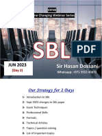 Day 2 - SBL Practice To Pass by Hasan Dossani (JUN 2023)