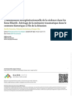 Transmission Intergénérationnelle de La Violence Dans Les Liens Filiatifs: Héritage de La Mémoire Traumatique Dans Le Contexte Historique À L'île de La Réunion