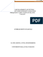 The Development of Fitting Constant For Intensity Duration Frequency (Idf) Curve in Klang Valley