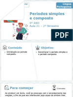 Períodos Simples e Composto: 9º ANO Aula 21 - 2º Bimestre