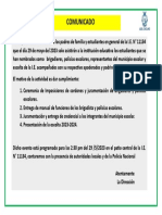 Comunicado de Invitacion Del 29 de Mayo