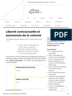 Liberté Contractuelle Et Autonomie de La Volonté - Fiches - Cours