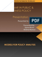 Public Policy Models 