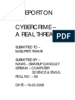 A Report On Cybercrime - A Real Threat