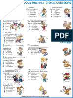 Present Continuous Tense Esl Printable Multiple Choice Questions Worksheet