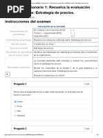 Examen - (AAB02) Cuestionario 1 - Resuelva La Evaluación Calificada Sobre - Estrategia de Precios