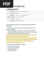 LABORATORIO DE LIDERAZGO Prueva de Entrada