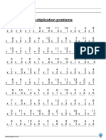 Multiplication Problems: Name Date