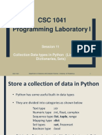 CSC1041 Session 10 Python Collection Data Types