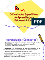 Dificultades Específicas de Aprendizaje y Psicomotricidad