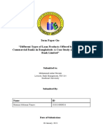 Different Types of Loan Products Offered by Private Commercial Banks in Bangladesh - A Case Study On Modhumoti Bank Limited