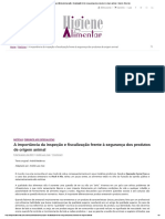 A Importância Da Inspeção e Fiscalização Frente À Segurança Dos Produtos de Origem Animal - Higiene Alimentar