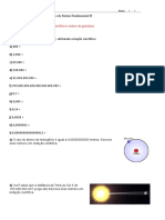 9° Ano1 Lista de Exercícios Notação Científica e Ordem de Grandeza