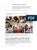 Los Procesos Pedagógicos en La Sesión de Aprendizaje