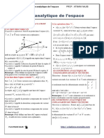 Geometrie Analytique de L Espace Resume de Cours 1