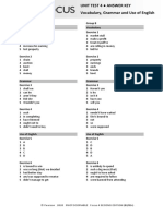 Focus4 2E Unit Test Vocabulary Grammar UoE Unit4 GroupA B ANSWERS