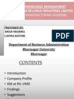 Status of Knowledge Management A Case Study On Reliance Industries Limited