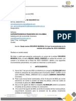 GLOBALEM Queja SEGUROS MUNDIAL S.A Por Emisión de Póliza No. BCH-100000031 No Autorizada.